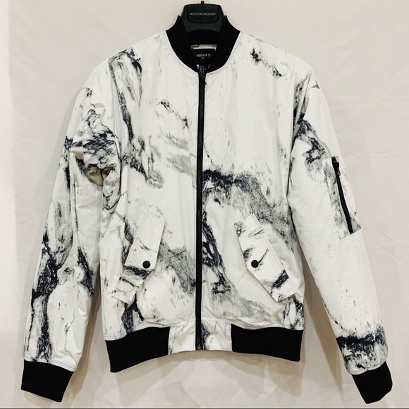 Forever 21 Other - FOREVER 21 MEN Marble Print Bomber Jacket